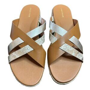 Cole Haan Florens Slide Sandals Leather Women's - Pecan Metallic 9.5